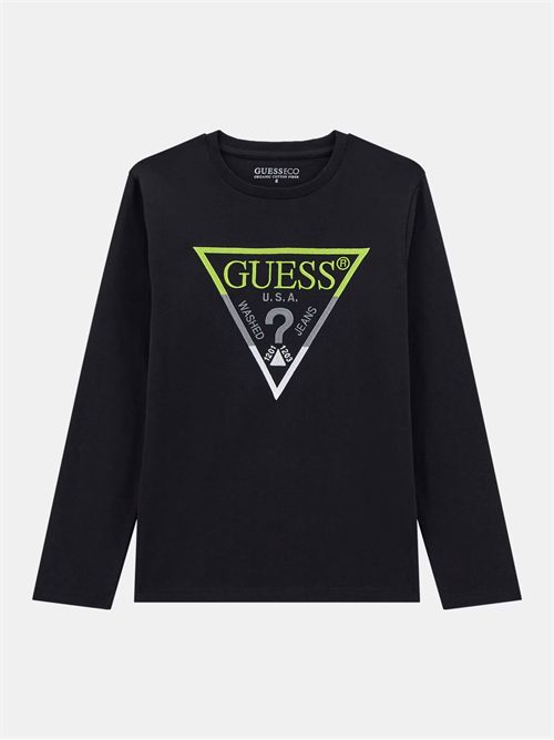 T-shirt logo triangolo ricamato GUESS | L5YI06K8HM4/JBLK